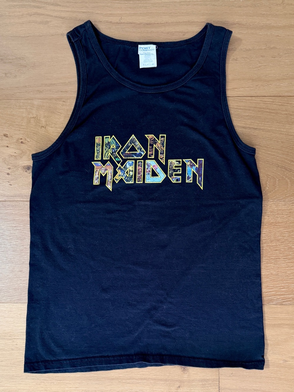 Iron Maiden Muscle Tank Top Multi-Album Eddie Collage Logo Black Womens Small